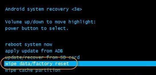 limpar dados redefinição de fábrica Android