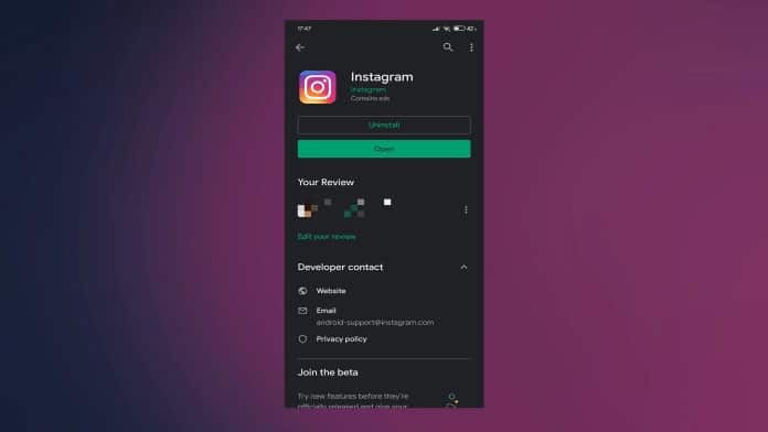 Reinstale o Instagram