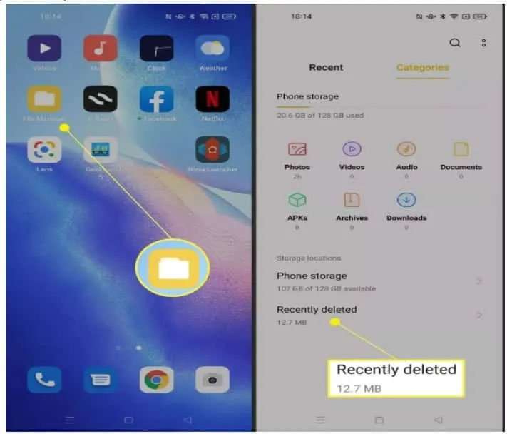 Restaurar fotos e vídeos excluídos do Asus ROG Phone 5, 5 Pro, 5 Ultimate da pasta excluída recentemente