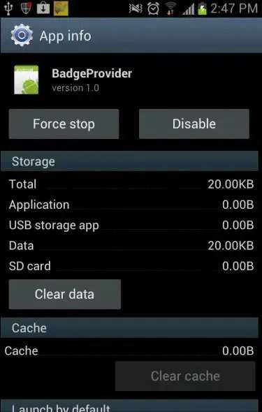 Limpar dados do provedor de crachá