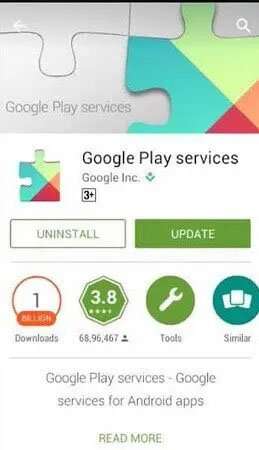 Atualize o serviço do Google Play