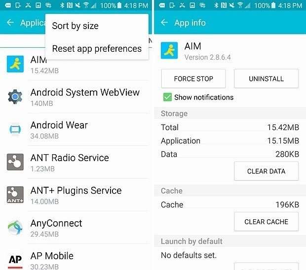 Limpe o cache do aplicativo para corrigir armazenamento insuficiente no Android