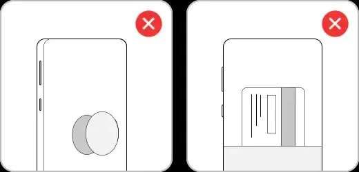Antes de carregar, remova quaisquer cartões de crédito ou objetos que estejam presos ao seu dispositivo
