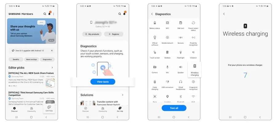 Veja o desempenho do carregador sem fio com Samsung Members