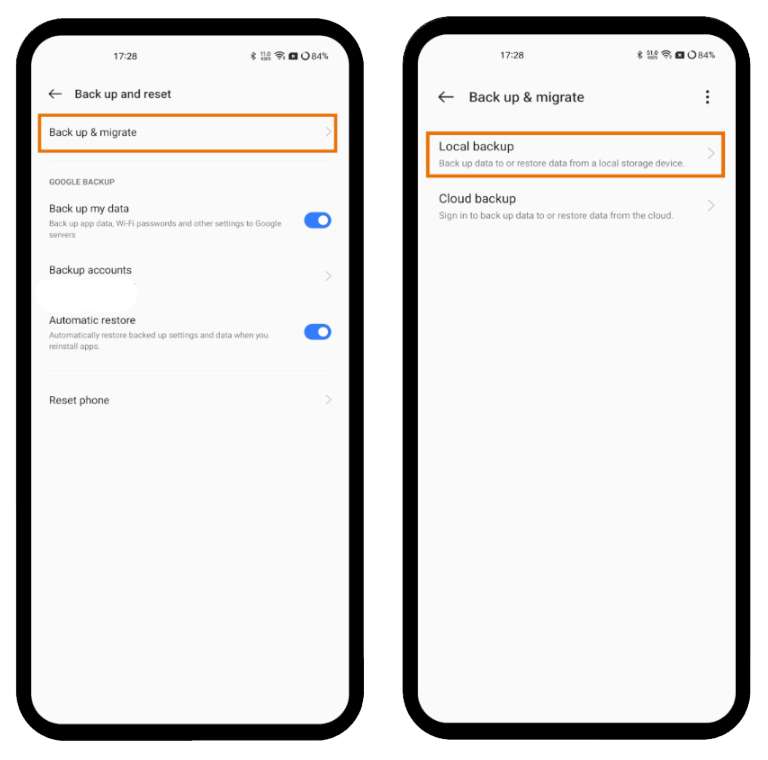 Backup Realme Data To Phone Local Backup