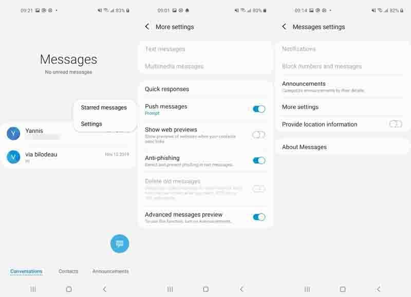 Check Settings On Messages App