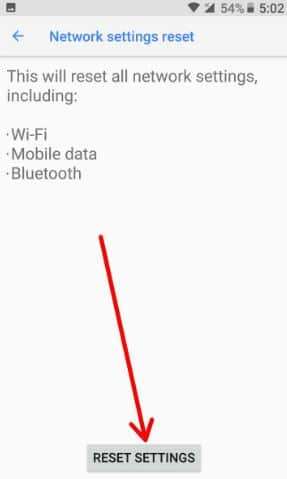 Reset Network Settings