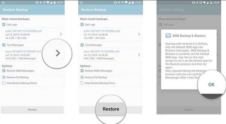 Retrieve Deleted Texts on Android without a Computer Using SMS Backup and Restore App