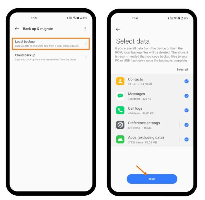 Steps To Backup Data of Realme Phone Via Local Backup
