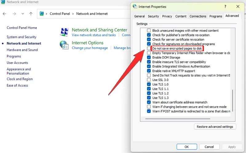 Change Internet Option Settings From Control Panel