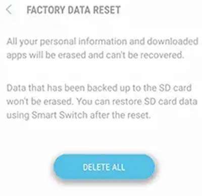 Factory Data Reset